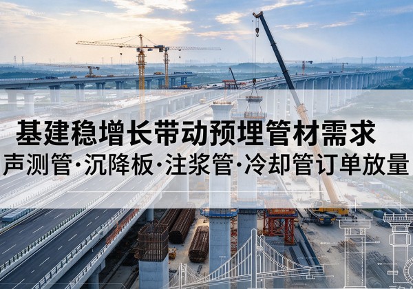 濮阳基建稳增长带动预埋监测管材需求，声测管、沉降板、注浆管订单持续放量